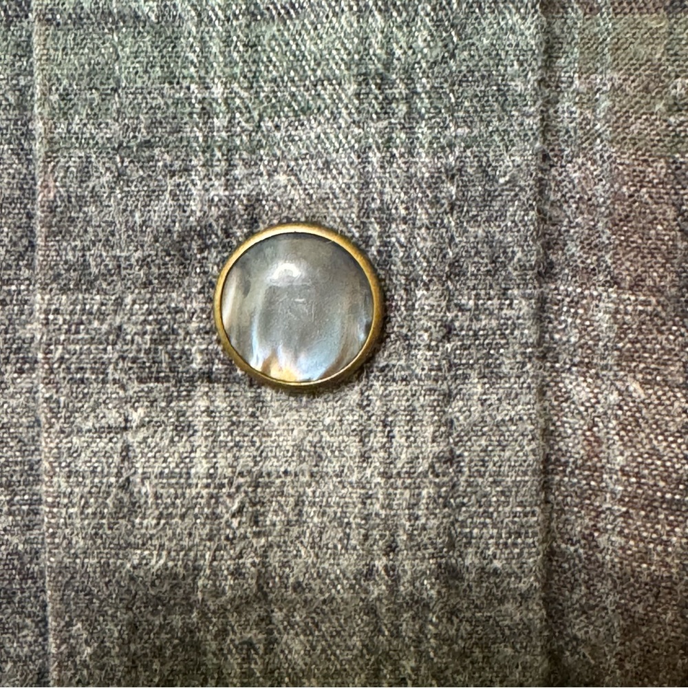 Powder River Outfitter Green and Gray Plaid Long Sleeve Shirt Size XL - Picture 3 of 6